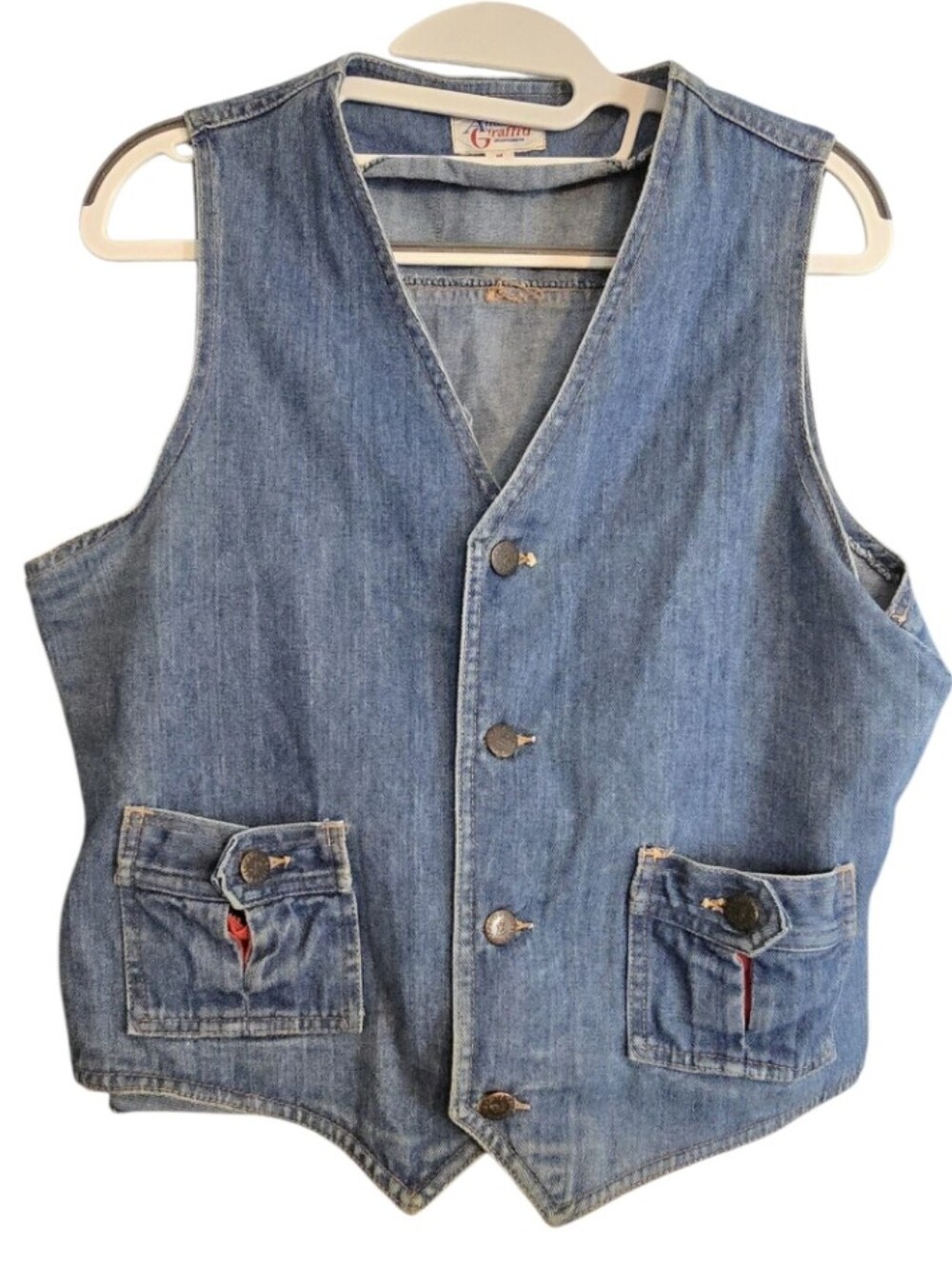American Graffiti Vintage 70's Denim Vest Size Medium In EUC